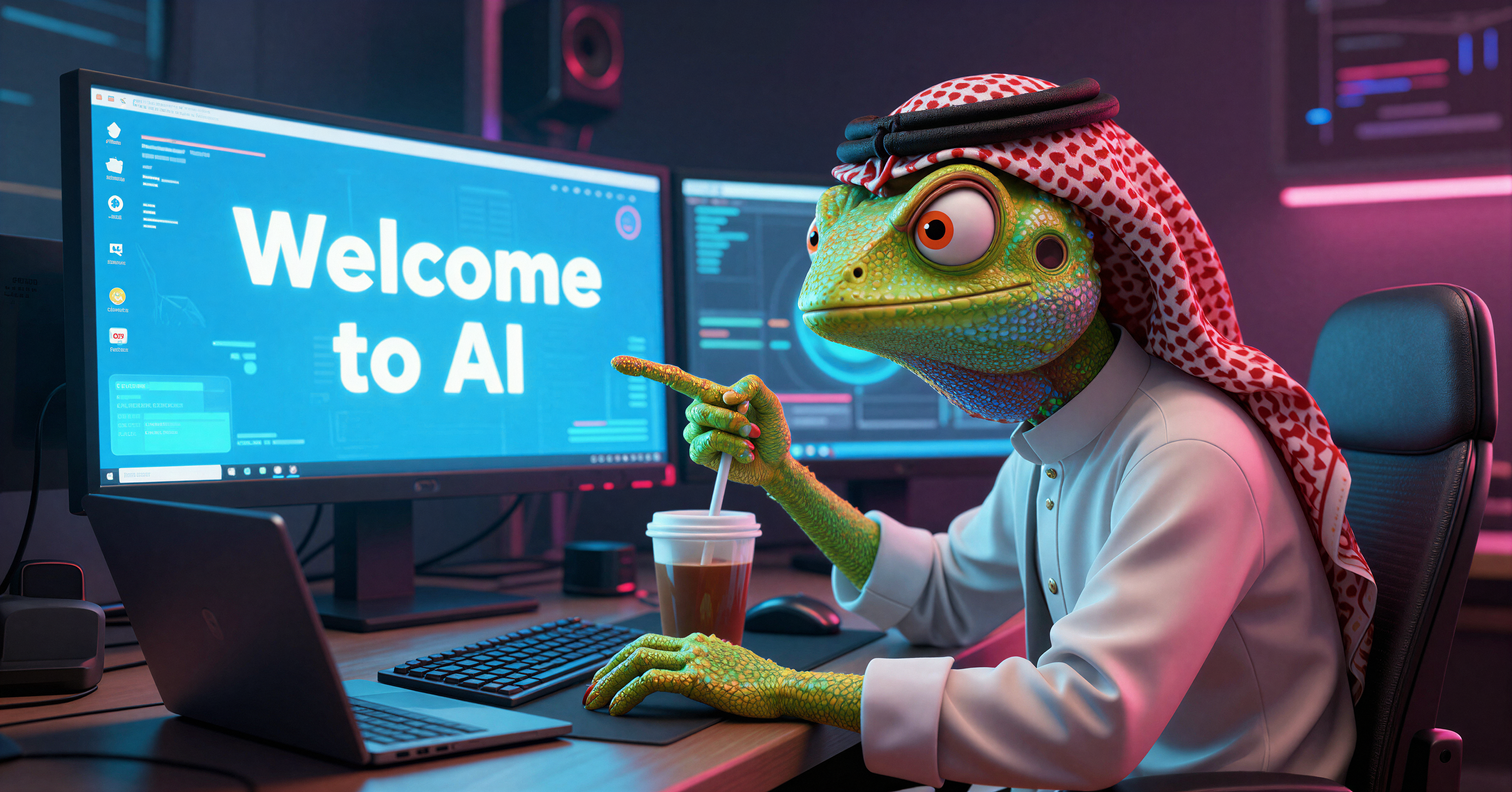 Saudi Lizard Talking to AI